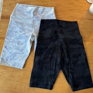 Lululemon Camo Wunder Under High Rise Biker Shorts